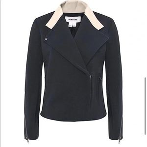 Helmut lang performa fitted leather trim blazer Sz S/P